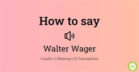 how to pronounce wager